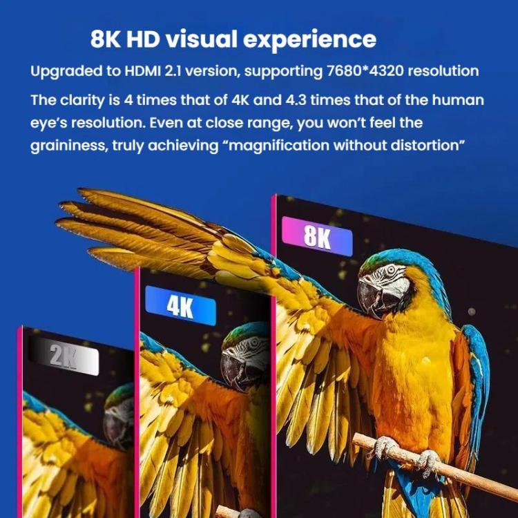VegGieg W-H4 8K HDMI 2.1 Cable TV Set-Top Box Computer Connection Monitor Projector Video HD Cable