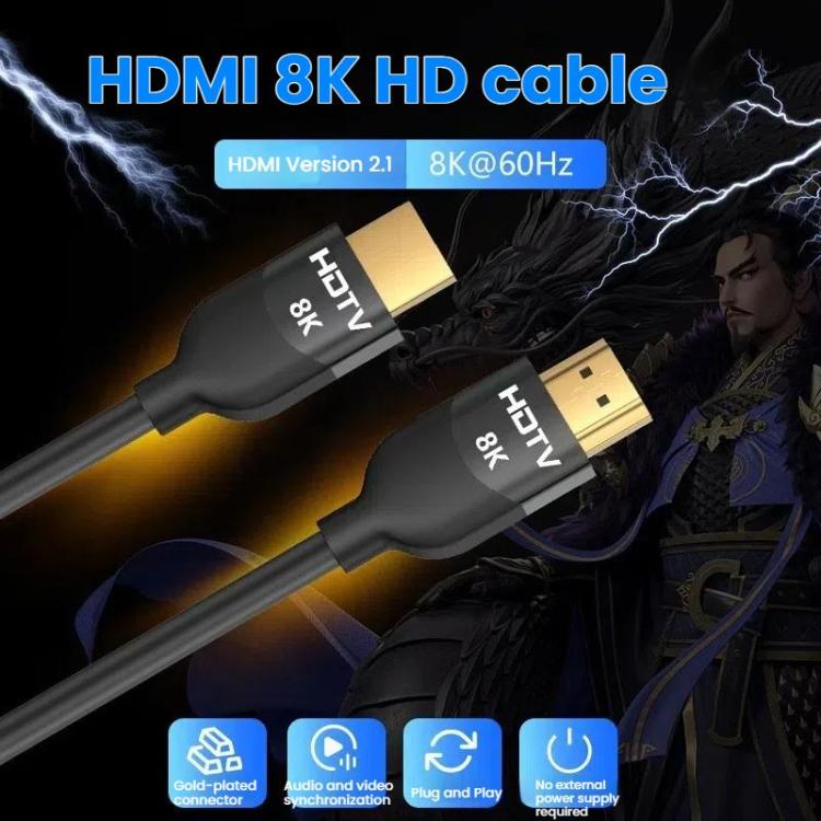 VegGieg W-H114 HDMI 2.1 HD Cable 8K 60Hz TV Set-Top Box Computer Monitor Projection Video Cable