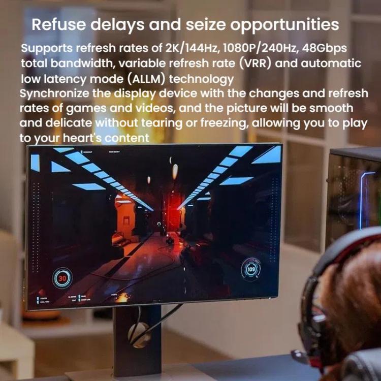 VegGieg W-H114 HDMI 2.1 HD Cable 8K 60Hz TV Set-Top Box Computer Monitor Projection Video Cable