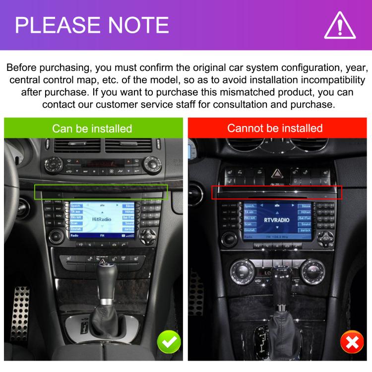 7 inch Horizontal Screen 2+64G Bluetooth Car Player Carplay Car Center Control Integrated Machine For Mercedes-Benz W211 / E200 / E220 / CLS350 / CLS500