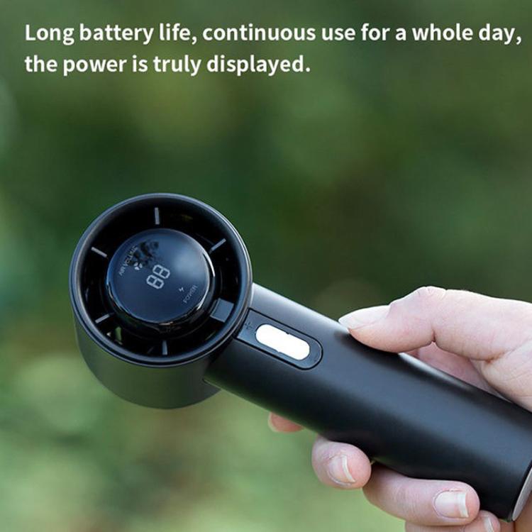 100-gear 1200mAh High Speed Handheld Fan Bladeless Mini Digital Display Small Fan, 1200mAh