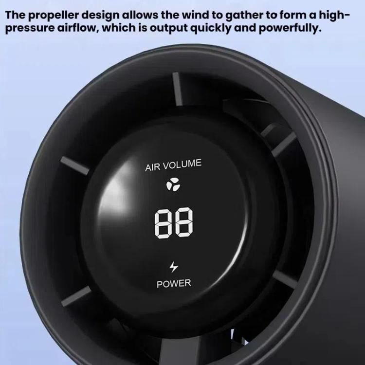 100-gear 1200mAh High Speed Handheld Fan Bladeless Mini Digital Display Small Fan, 1200mAh