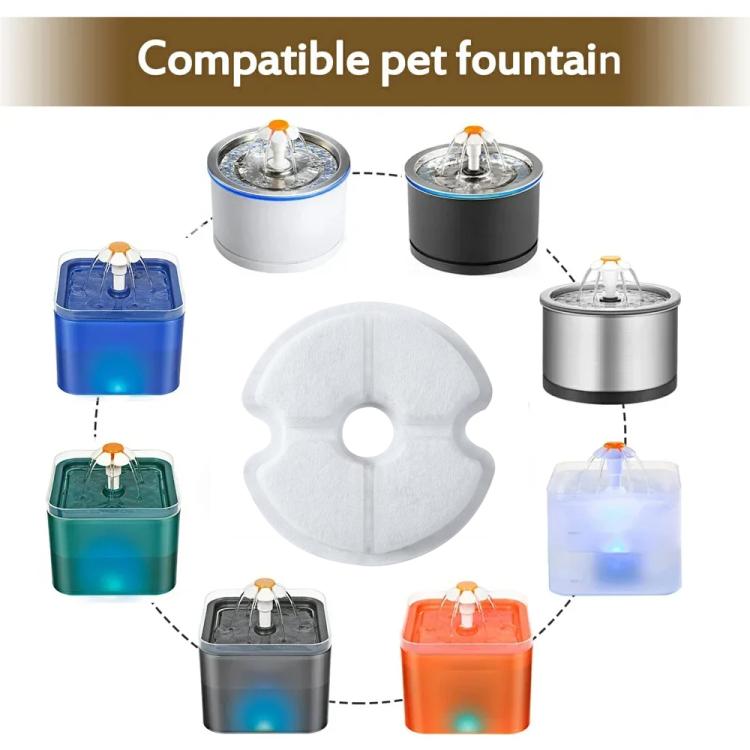 6pcs /Pack Cat Dog Pet Water Fountain Filter Multiple Filtration Pet Water Fountain Replacement Filters