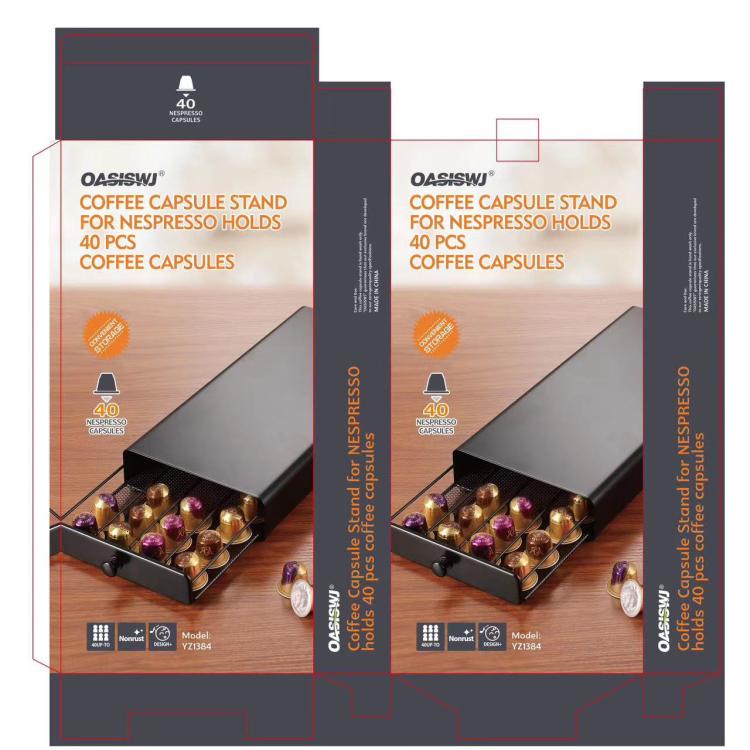 For Nespresso OASISWJ YZ1384 Handle Model 40pcs Dustproof Coffee Capsule Organizer