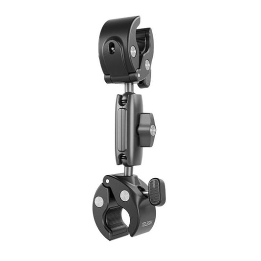 TELESIN Camera Double Clip Crab Clamp 360 Rotating Motorcycle Bicycle Handlebar Mount