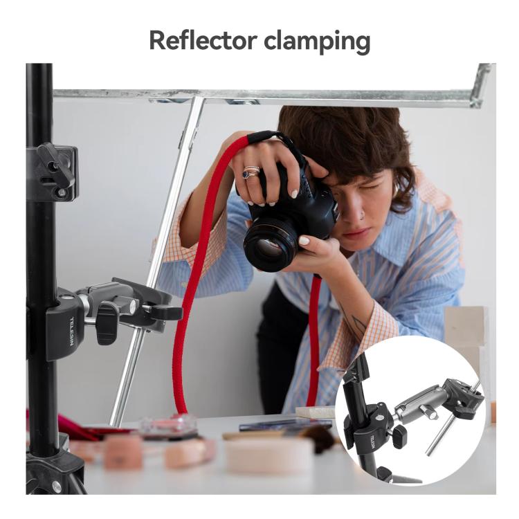 TELESIN Camera Double Clip Crab Clamp 360 Rotating Motorcycle Bicycle Handlebar Mount