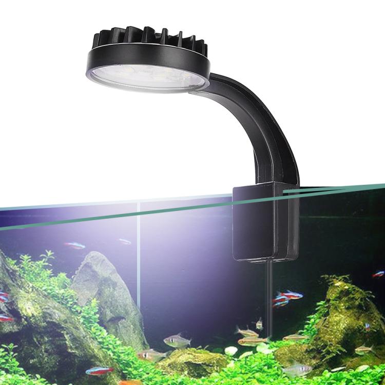 5W Blue White Aquarium LED Clip Light with 12 LEDs USB Powered Mini Fish Tank Light for Aquatic Plants, Water Grass & Small Tanks