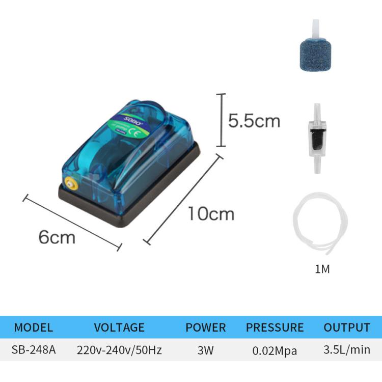 220-240V Transparent Ultra-Quiet Aquarium Air Pump