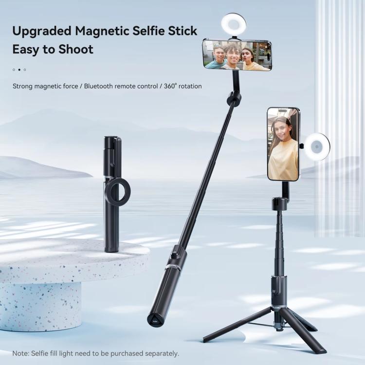 TELESIN 1.3m Magnetic Selfie Stick Tripod Phone Stand for Outdoor Vlog & Live Streaming with Bluetooth Remote