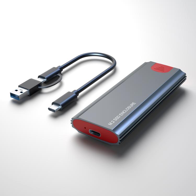 M.2 NVMe/SATA SSD Enclosure USB-C 10Gbps External Case Supports Up To 2TB