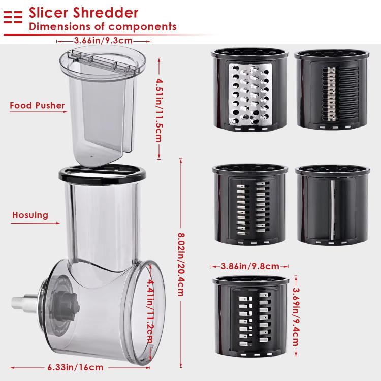 Multi-Functional Slicing & Shredding Set For KitchenAid Stand Mixers & Cuisinart SM-50 Series