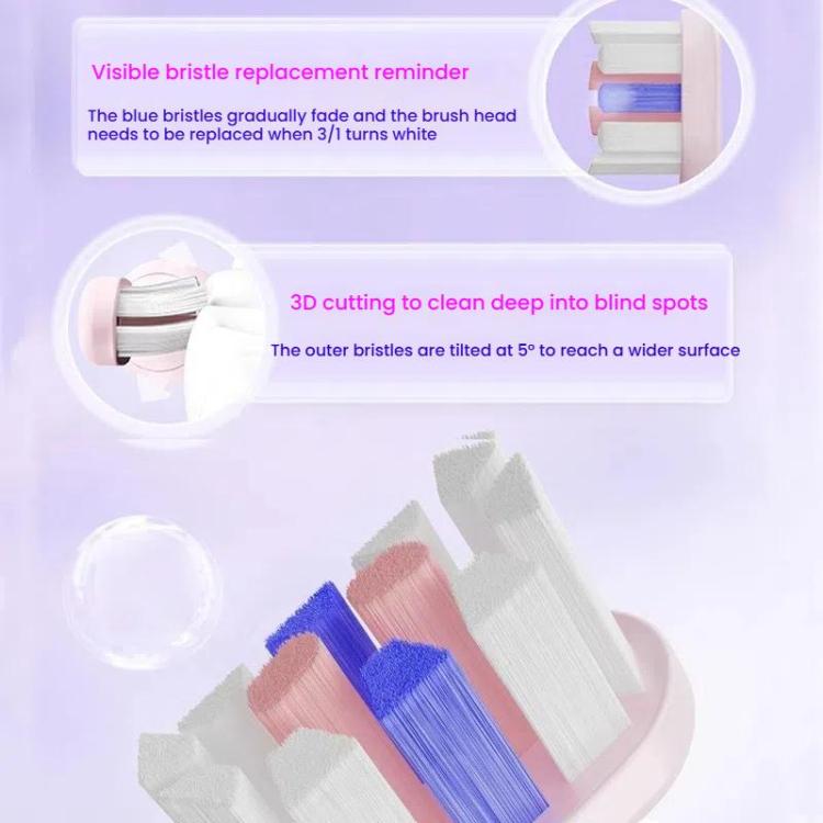 Rechargeable Sonic Electric Toothbrush for Adults with Custom Mode, Antibacterial Brush Heads, Smart Timer