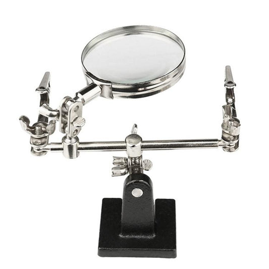 60mm Magnifying Glass With Auxiliary Clamp Soldering Iron Repair Circuit Board Desktop Magnifying Glass