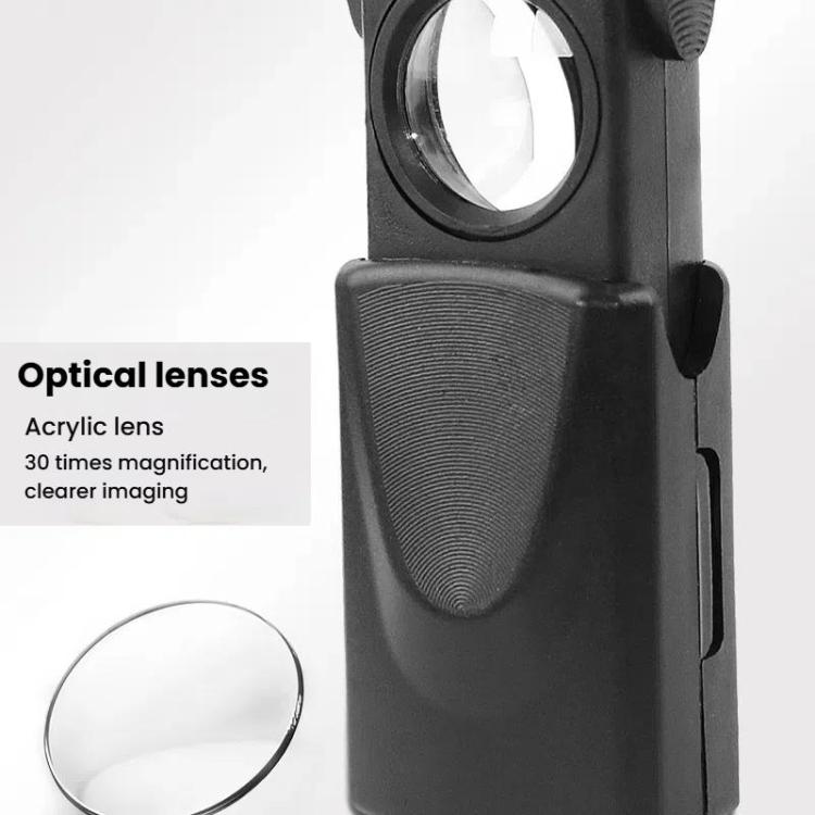 30X Jewelry Mirror Drawer-Style Telescopic Magnifying Glass With LED Lighting