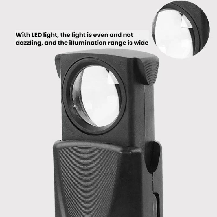 30X Jewelry Mirror Drawer-Style Telescopic Magnifying Glass With LED Lighting