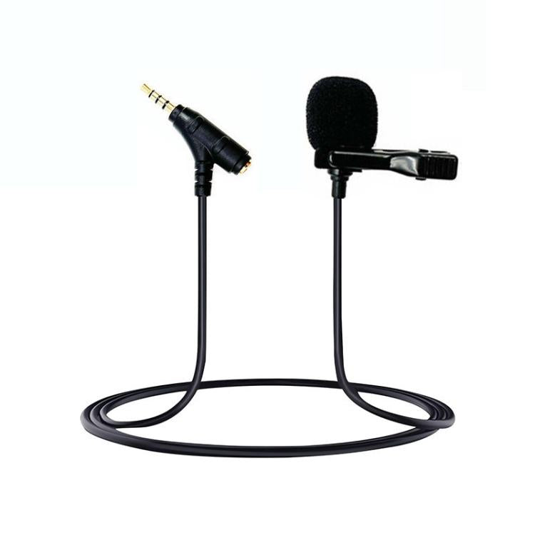 3.5mm TRRS Lavalier Microphone with Earphone Monitoring Jack Clip-on Lapel Mic