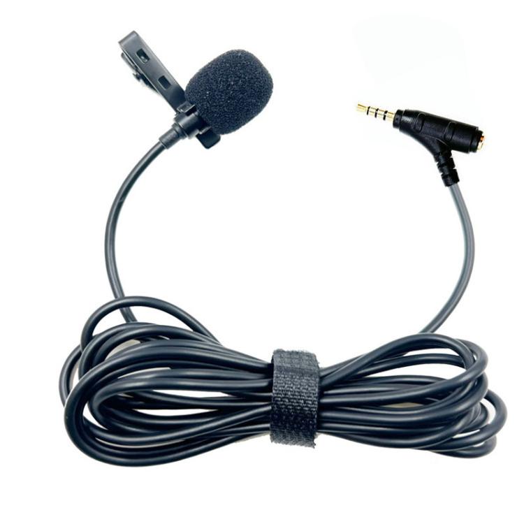 3.5mm TRRS Lavalier Microphone with Earphone Monitoring Jack Clip-on Lapel Mic