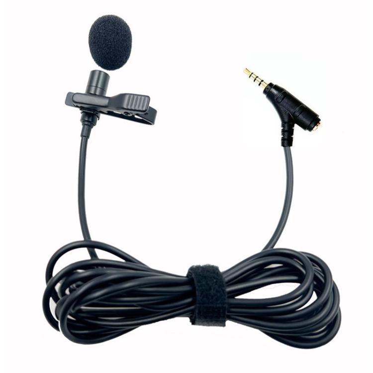 3.5mm TRRS Lavalier Microphone with Earphone Monitoring Jack Clip-on Lapel Mic