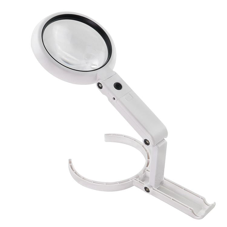 90mm 10X Foldable Handheld Magnifying Glass With 8 LED Lights