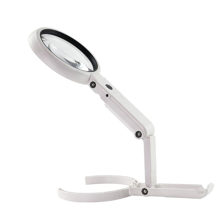90mm 10X Foldable Handheld Magnifying Glass With 8 LED Lights