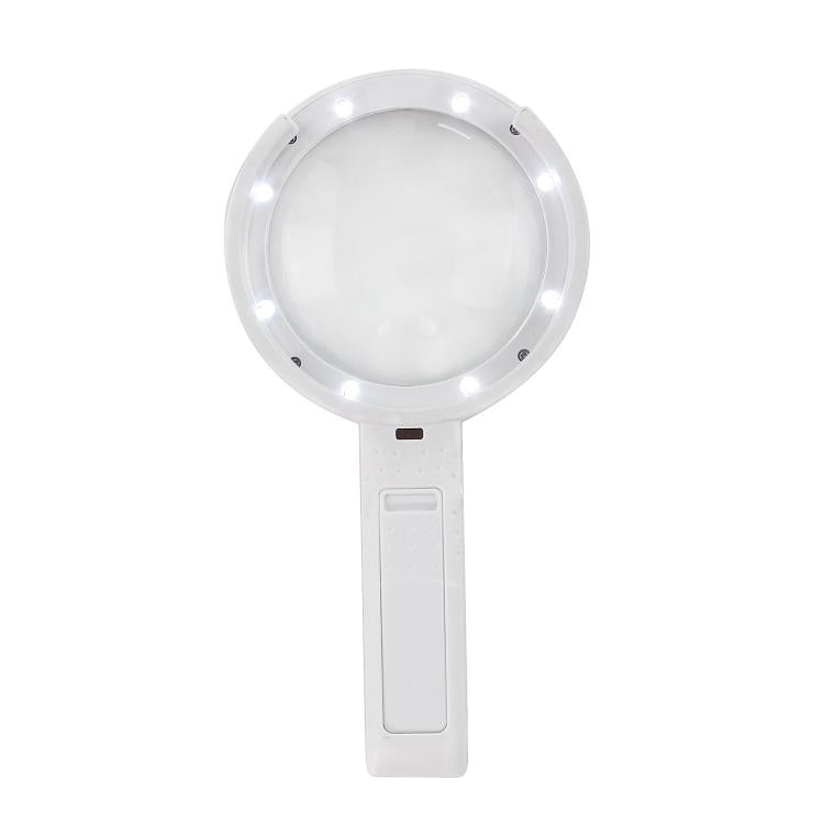90mm 10X Foldable Handheld Magnifying Glass With 8 LED Lights