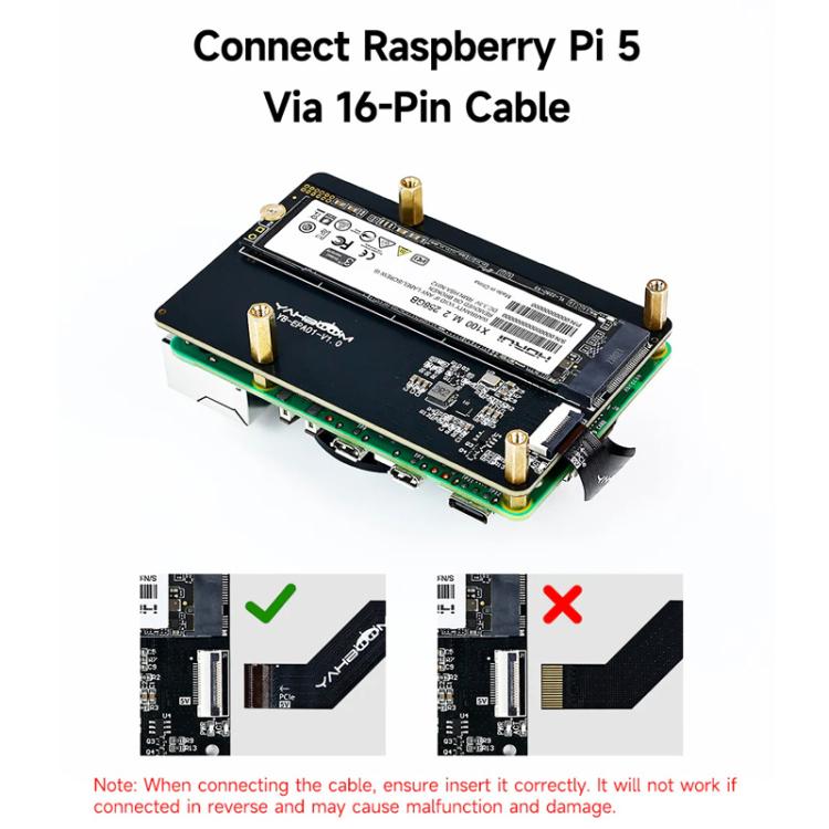 Yahboom PCIe To M.2 Adapter Expansion Board For Raspberry Pi 5 NVMe Expansion Board