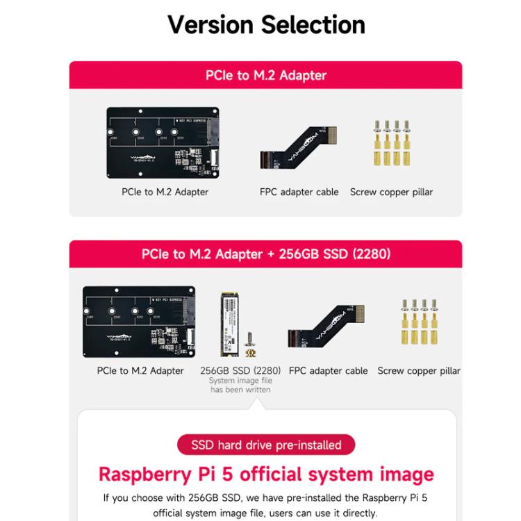 Yahboom PCIe To M.2 Adapter Expansion Board For Raspberry Pi 5 NVMe Expansion Board