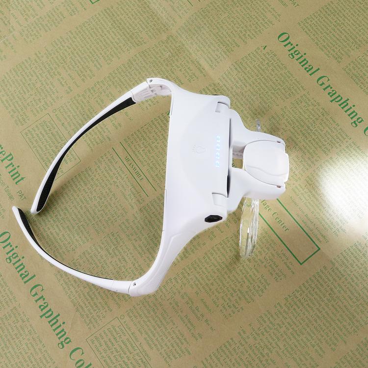 USB Charging LED Light Touch Switch Mechanical Repair Head Mounted Magnifier