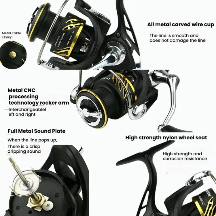 Zero-Gap Metal Spinning Fishing Reel 5.2:1 High-Speed Gear Ratio