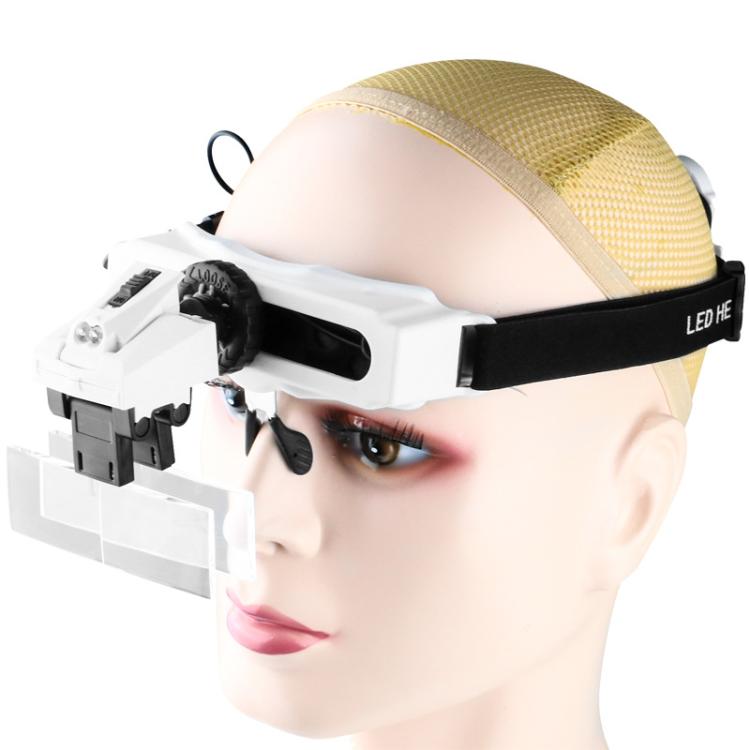 Head-mounted Magnifying Glass With LED Light 8 Different Magnification Lenses