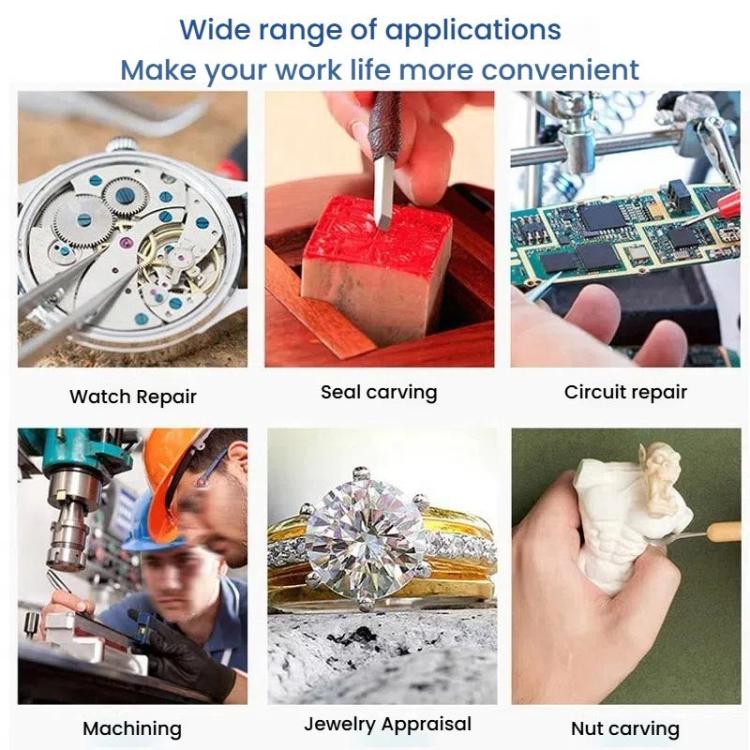 Dual LED Light Elderly Reading Head-Mounted Magnifying Glass With Replaceable Lenses For Repairing Presbyopic Glasses