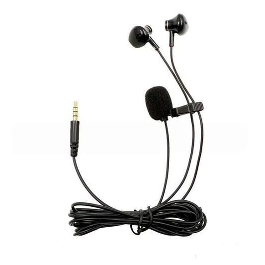 3.5mm TRRS Lapel Microphone With Earphone Stereo Live Monitoring Headphones
