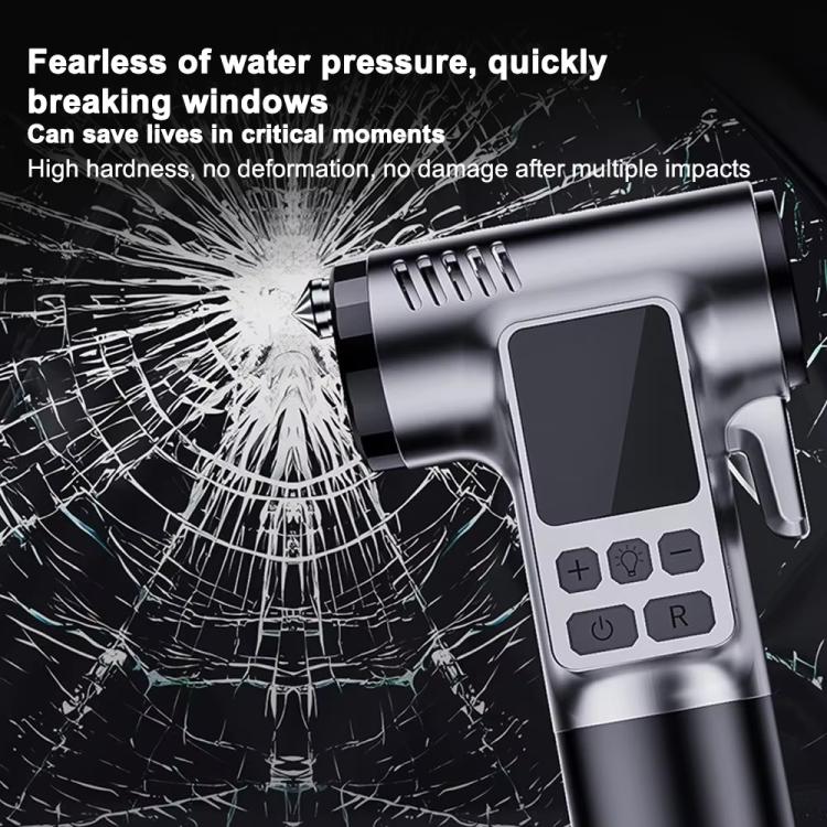 Car Air Pump With Window Breaker Cutting Tool Electric Portable Air Pump