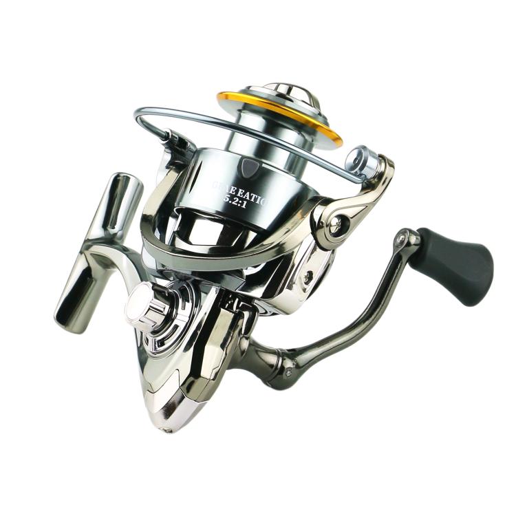 Seamless Saltwater Spinning Fishing Reel Full Metal Spool 5.2:1 Gear Ratio