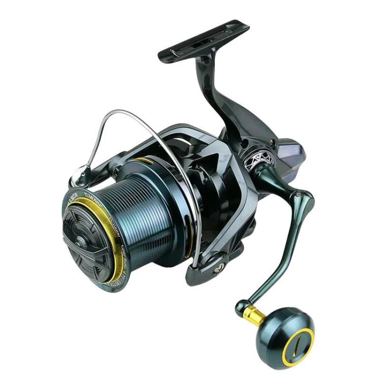 Guide Rod Structure All-Metal Spinning Reel Zero Backlash 4.7:1 Gear Ratio, Screw-In Handle for Surf Casting & Anchoring