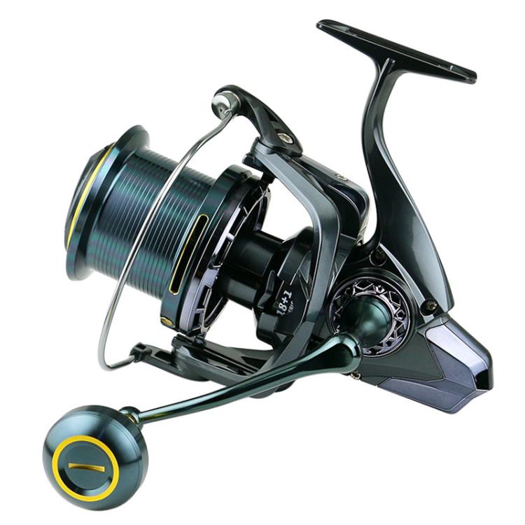 Guide Rod Structure All-Metal Spinning Reel Zero Backlash 4.7:1 Gear Ratio, Screw-In Handle for Surf Casting & Anchoring