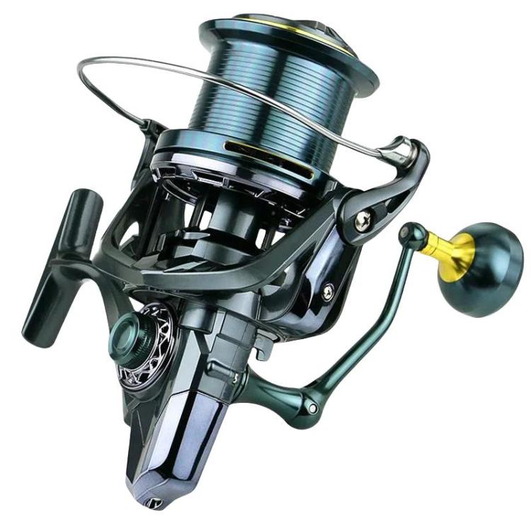 Guide Rod Structure All-Metal Spinning Reel Zero Backlash 4.7:1 Gear Ratio, Screw-In Handle for Surf Casting & Anchoring