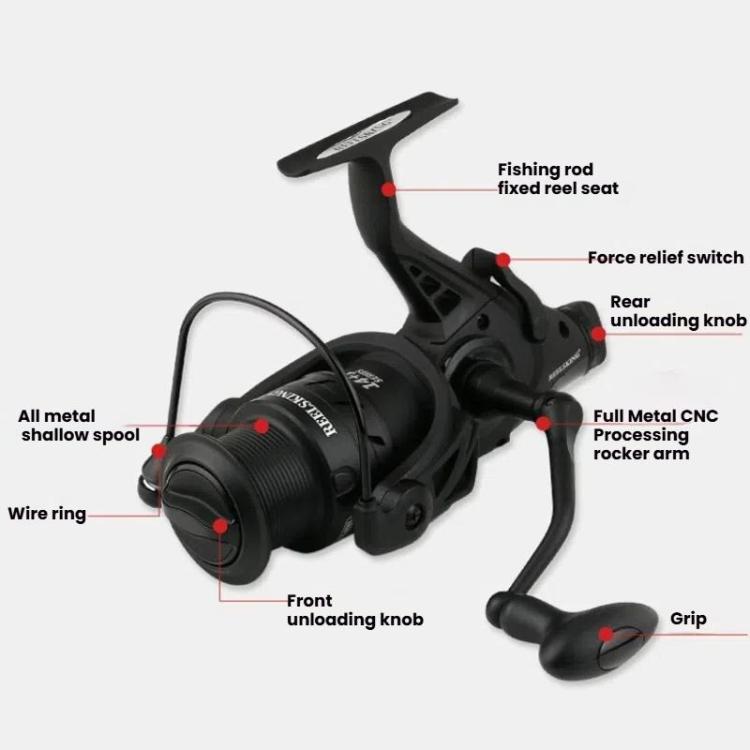 Dual Brake Fishing Reel Metal Shallow Spool & Zero-Gap Design for Long Casting