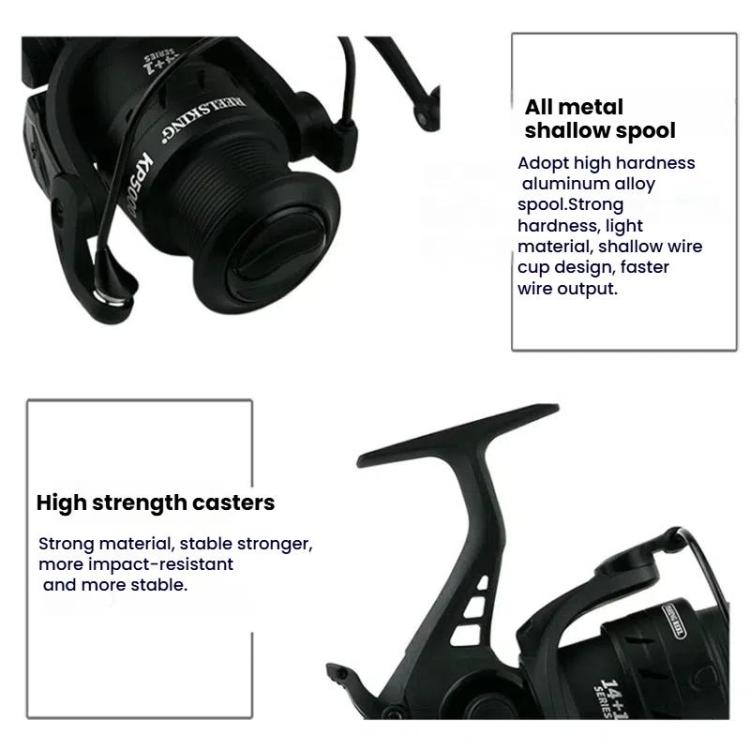 Dual Brake Fishing Reel Metal Shallow Spool & Zero-Gap Design for Long Casting
