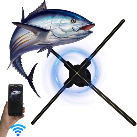 60cm 3D Holographic Fan with 1600x720 Resolution & 720 LEDs  WiFi/APP DIY Content Control