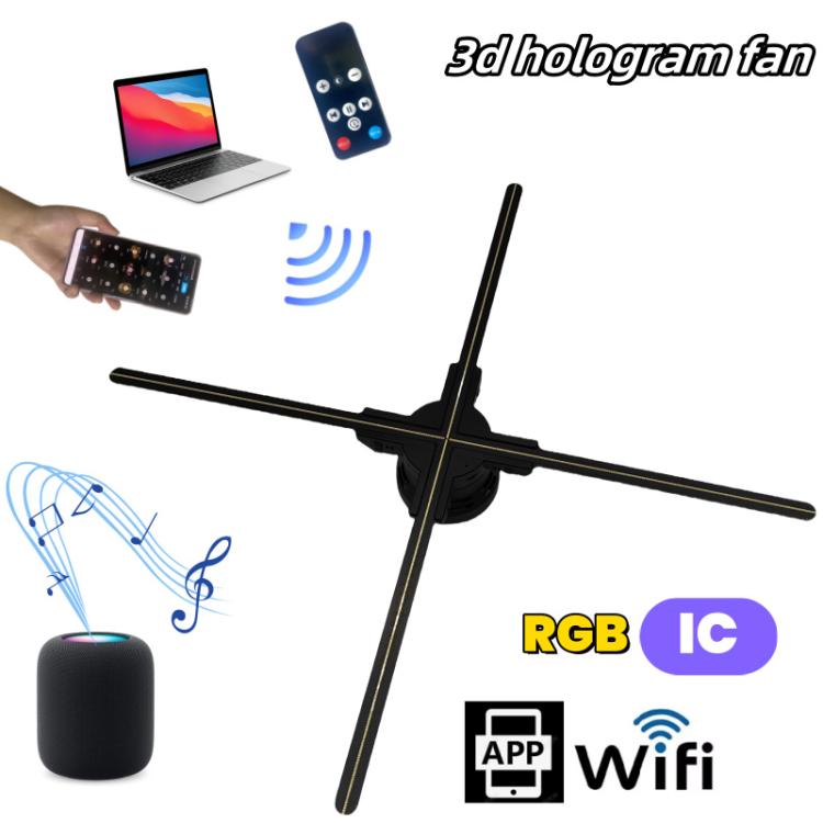 60cm 3D Holographic Fan with 1600x720 Resolution & 720 LEDs  WiFi/APP DIY Content Control
