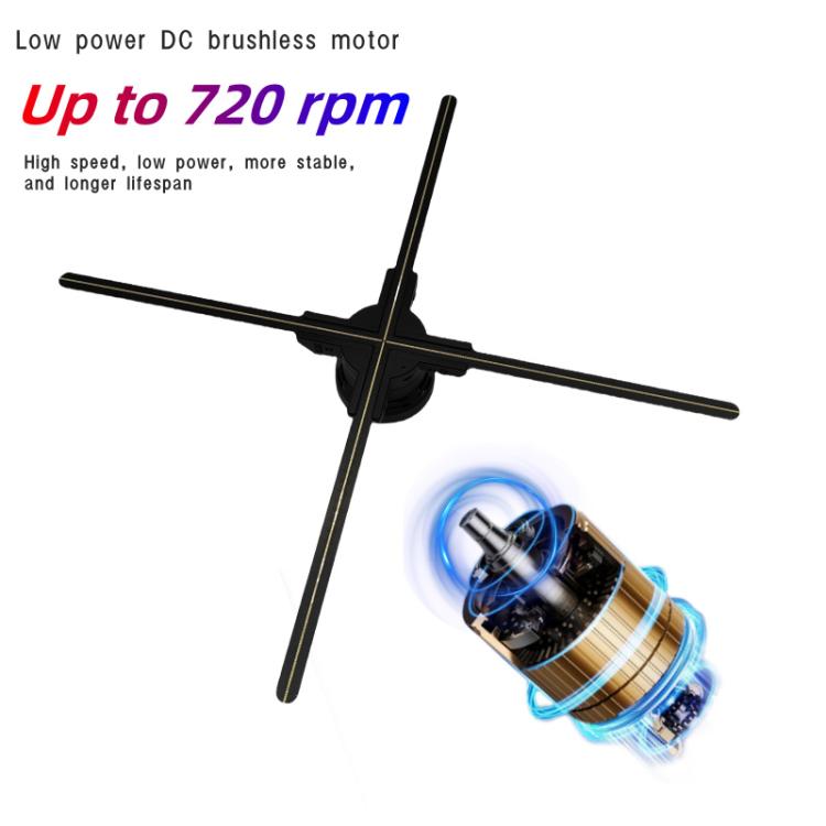 60cm 3D Holographic Fan with 1600x720 Resolution & 720 LEDs  WiFi/APP DIY Content Control