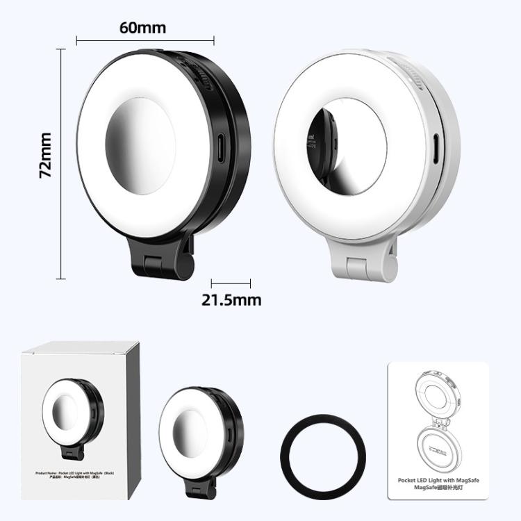 HEPAIL AC74 Magsafe Magnetic Smartphone Light Portable Handheld Selfie Light