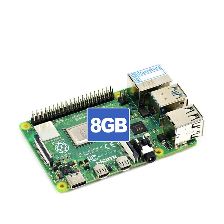 BCM2711B0 64-Bit Quad-Core 4K Dual Mini HDMI For DIY, IoT, Python Development, Waveshare For Raspberry Pi 4 Model 4GB, Waveshare For Raspberry Pi 4 Model B 8GB