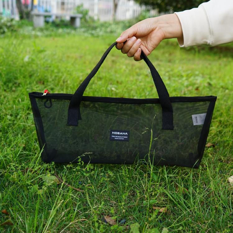 NOBANA Outdoor BBQ Grilling Fork Portable Stainless Steel Wooden Handle Grilling Skewer With Storage Bag