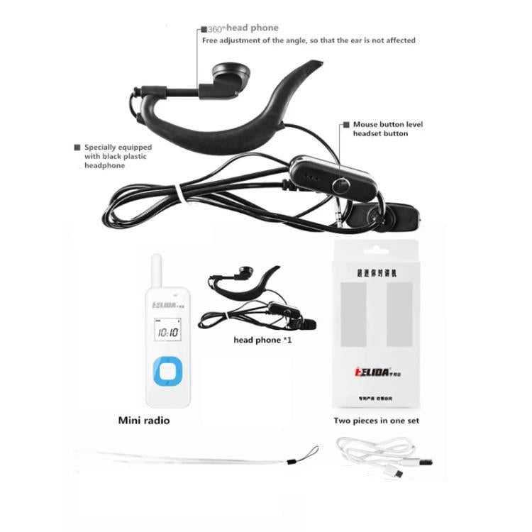 HELIDA T-M1 Mini Portable Rechargeable Two-Way Radio 22 Channels Compact Walkie Talkie