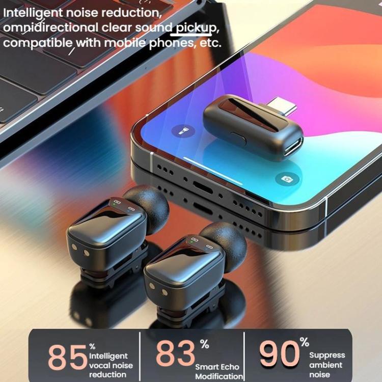 Dual Microphone Mini Wireless Finger Clip Microphone Mobile Phone Live Noise Reduction Bluetooth Microphone