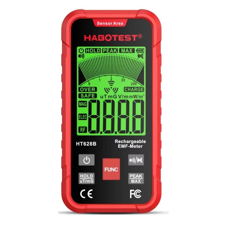 HABOTEST HT628B Multi-Field EMF Meter Rechargeable Electromagnetic Radiation Tester