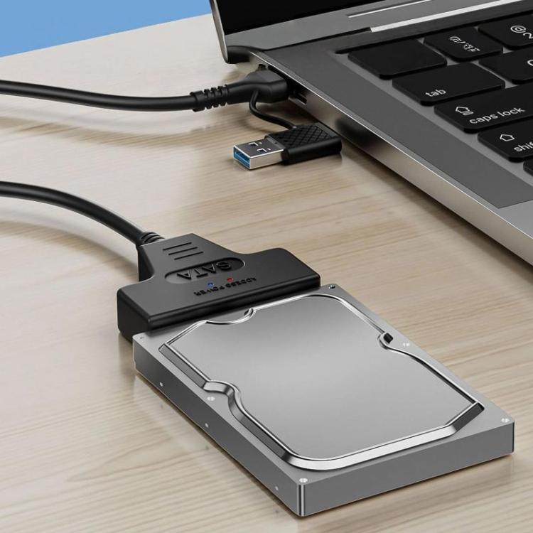 USB 3.0/USB-C to SATA 22-Pin Adapter Cable for 2.5-inch Laptop HDD/SSD