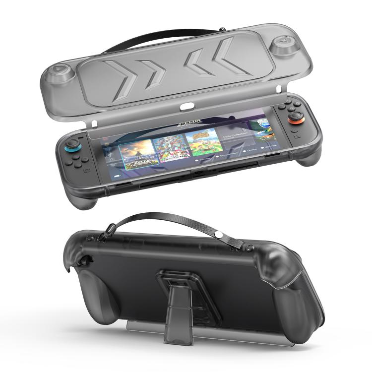 For Nintendo Switch 2 Full-Body Protective Case TPU Base + ABS Cover with Built-in Stand & Carrying Handle